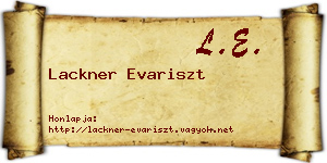 Lackner Evariszt névjegykártya